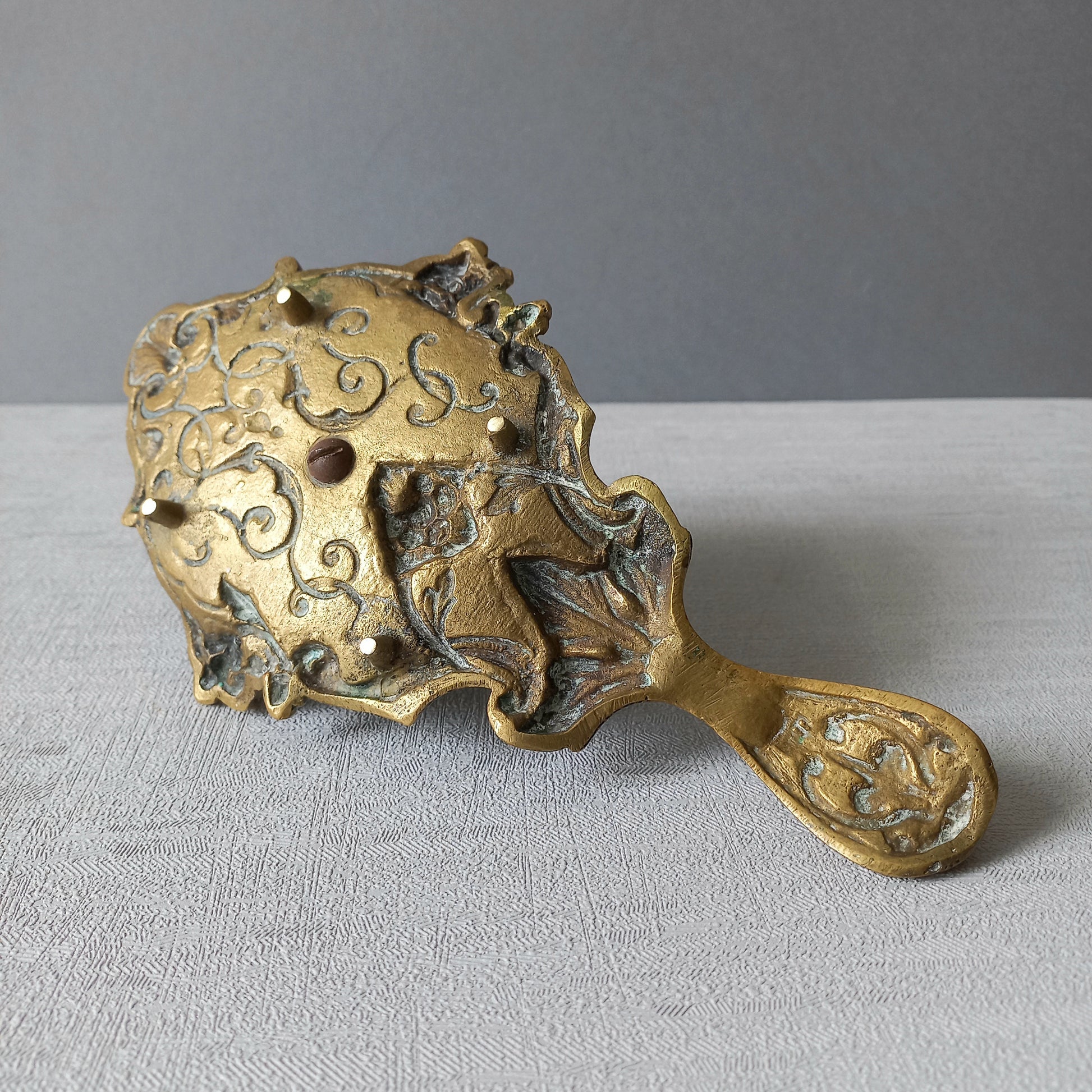 An original French art nouveau brass chamber stick, a small and decorative antique candle holder that will be a welcome addition to any interior.