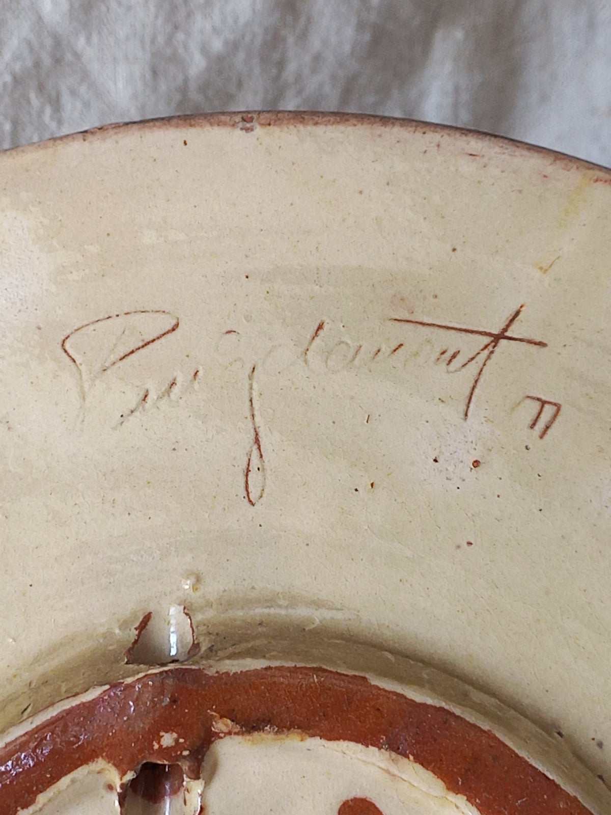 Rear of a Vintage Decorative Fish Wall Plate by Puigdemont.