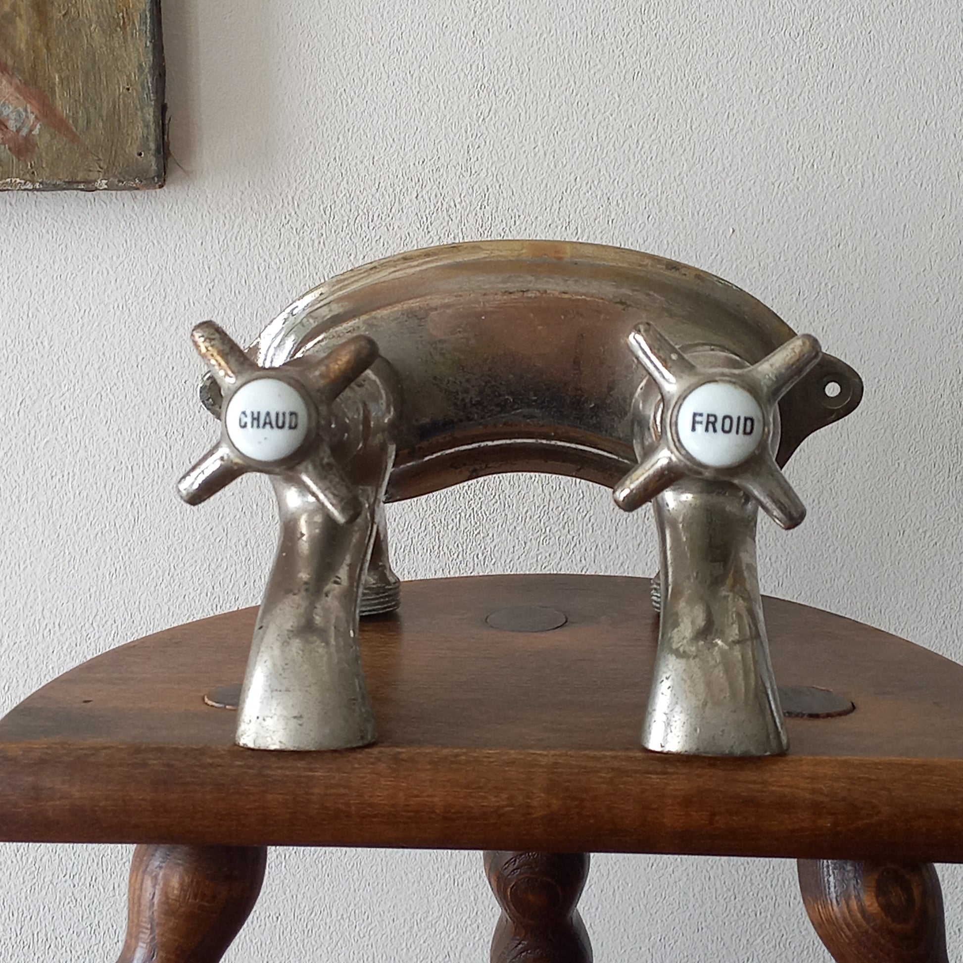 French Vintage Hot And Cold Faucet Taps For Restoration