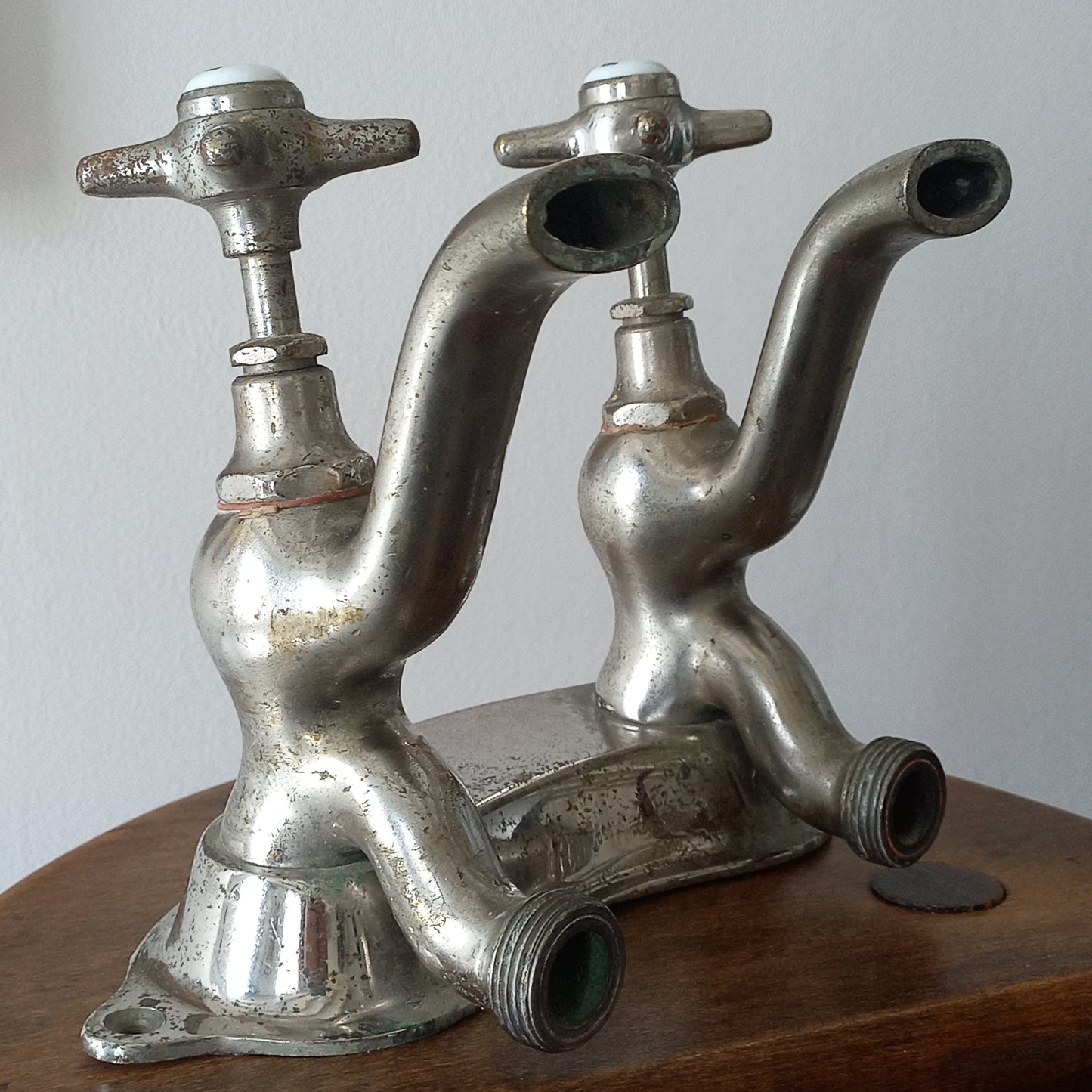 French Vintage Hot And Cold Faucet Taps For Restoration