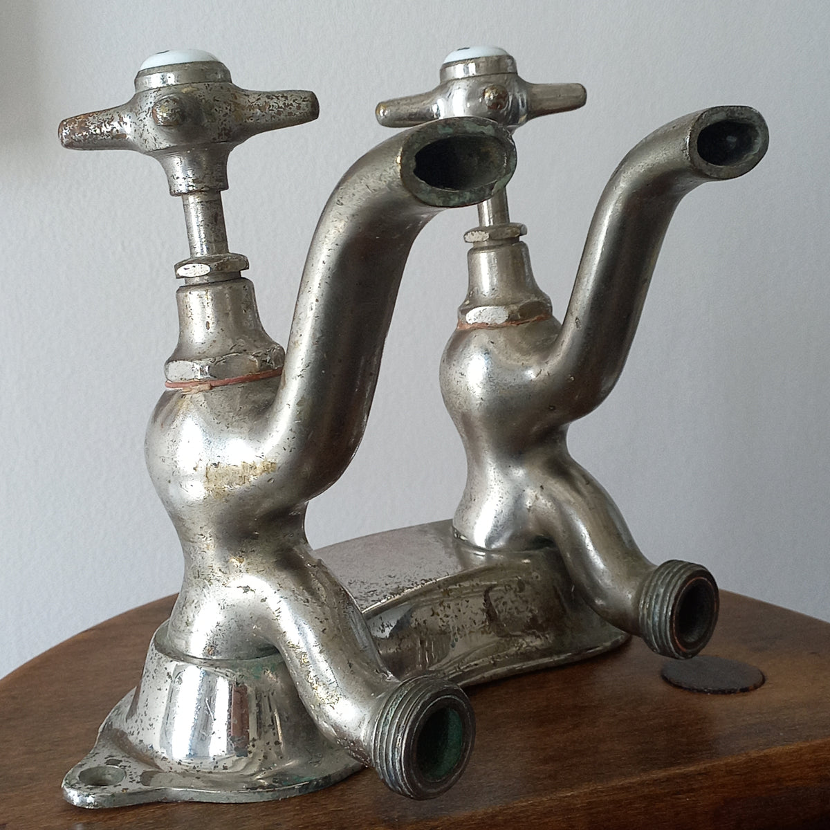 French Vintage Hot And Cold Faucet Taps For Restoration