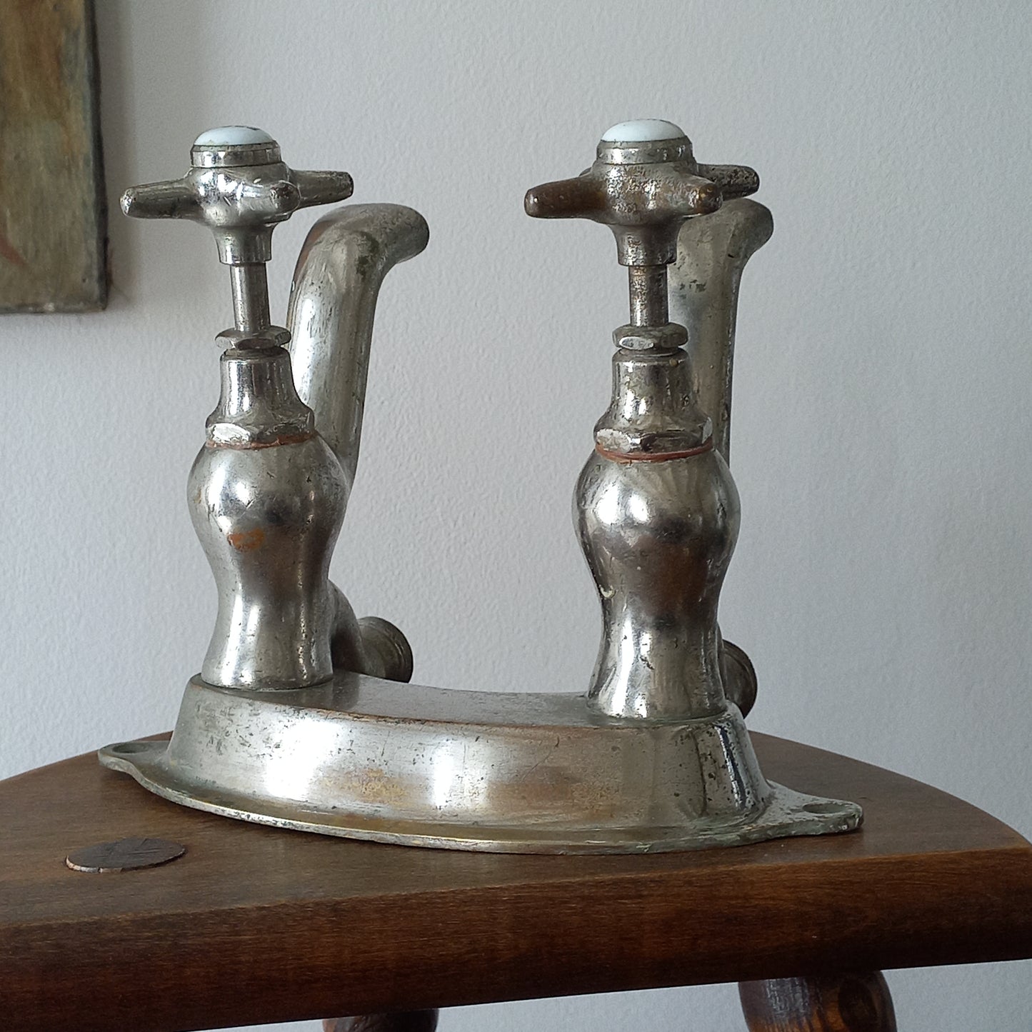 French Vintage Hot And Cold Faucet Taps For Restoration