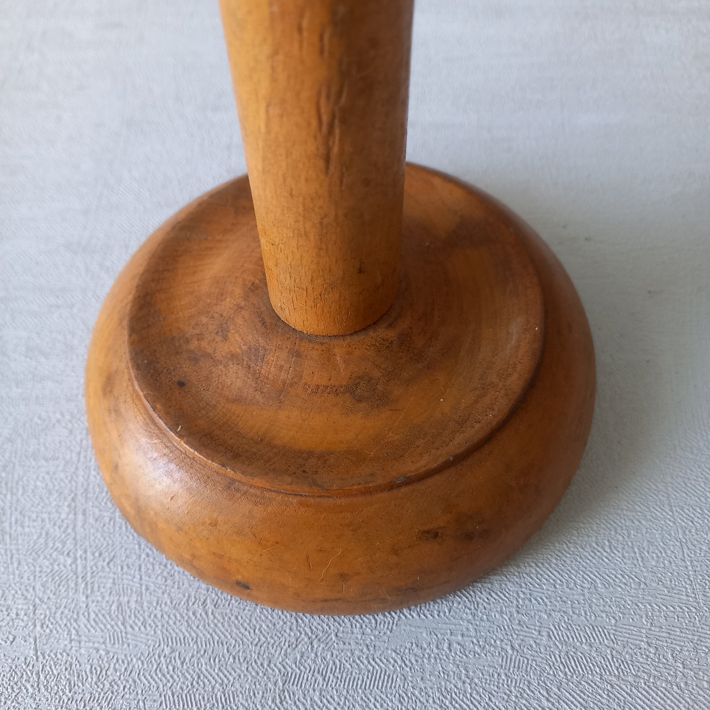 French vintage wooden hat stand for hat and helmets, head wear display stand made from wood