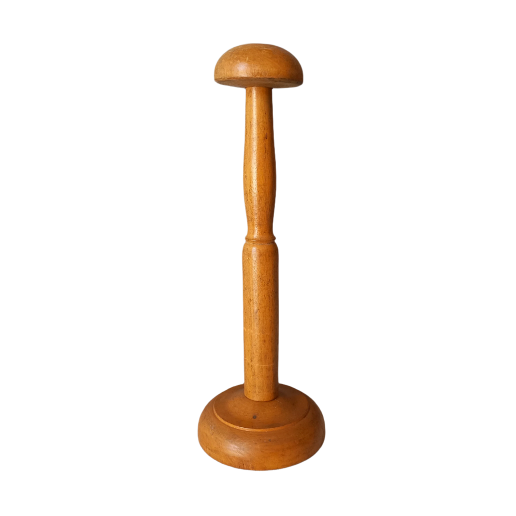A sturdy little French vintage wooden hat stand which will be great for displaying your hats, helmets, etc. In summary, a nice authentic French vintage piece from France.