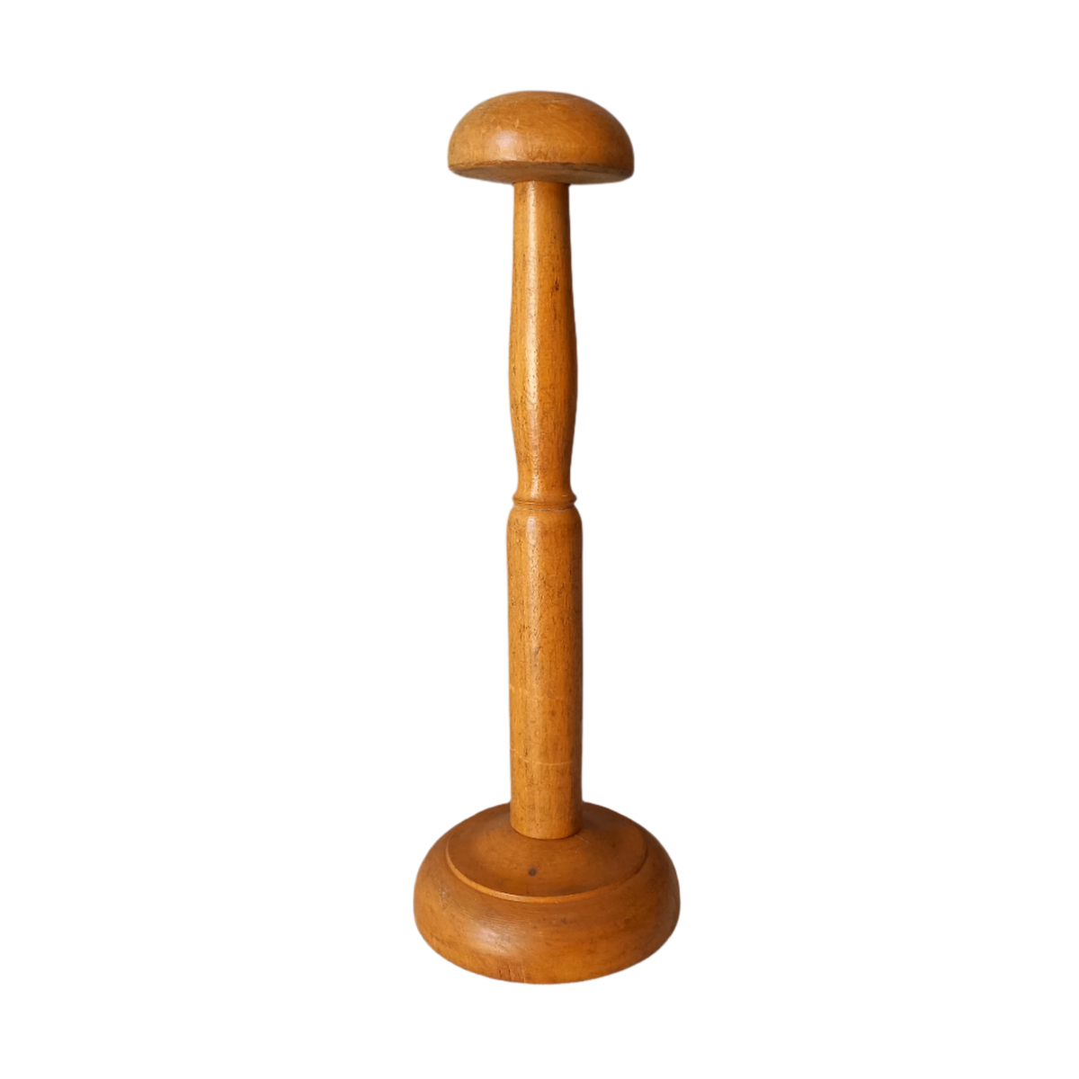 A sturdy little French vintage wooden hat stand which will be great for displaying your hats, helmets, etc. In summary, a nice authentic French vintage piece from France.