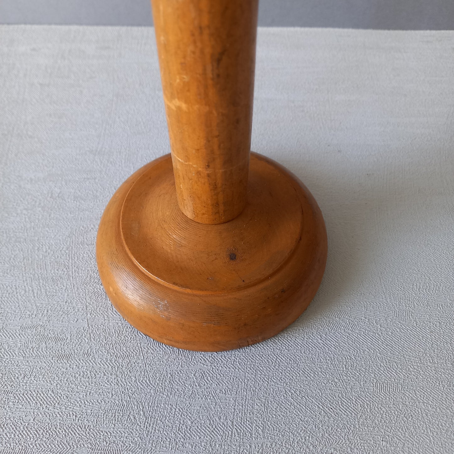 Vintage wooden hat display stand from France, wig stand, helmet display stand