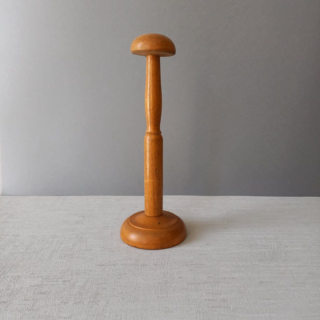 A sturdy little French vintage wooden hat stand which will be great for displaying your hats, helmets, etc. In summary, a nice authentic French vintage piece from France.