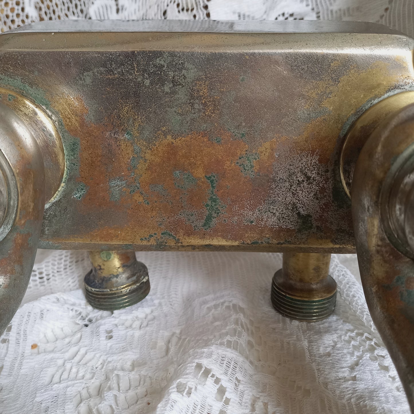 French vintage hot and cold faucet taps for restoration