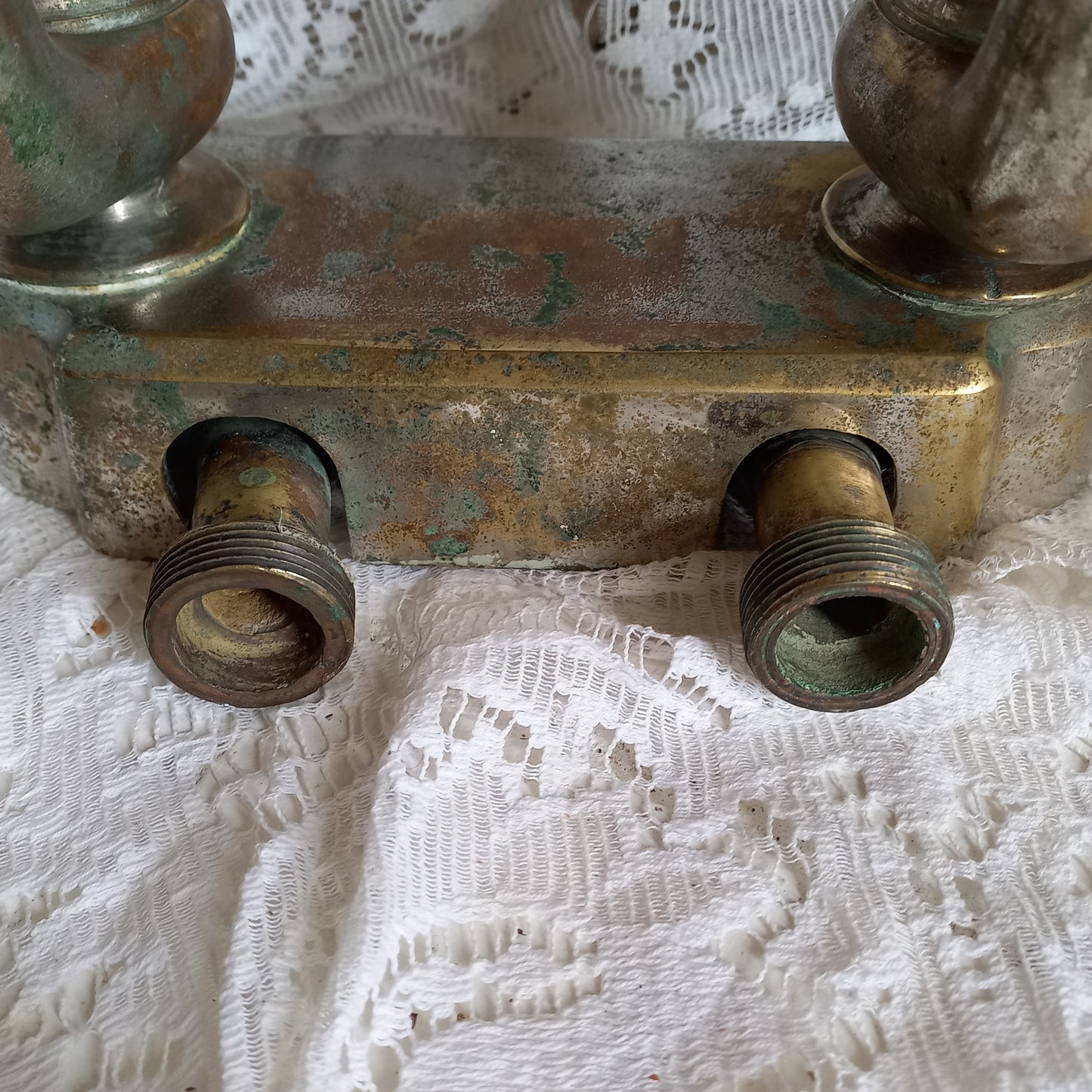 French vintage hot and cold faucet taps for restoration