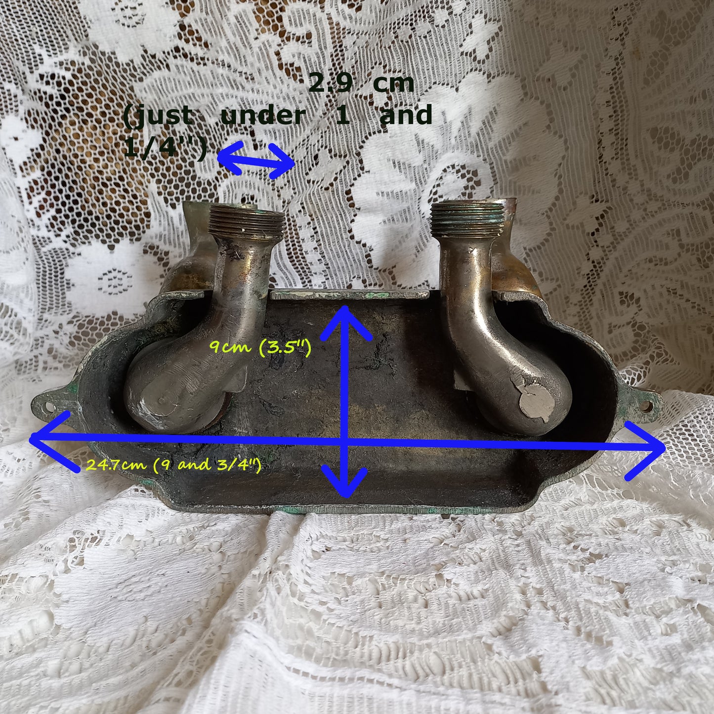 French vintage hot and cold faucet taps for restoration